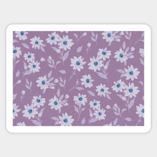 The cute flower pattern in light purple and blue colours Sticker